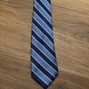 Chaps Navy and Light Blue Striped Tie